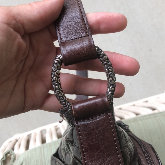 BRIGHTON Reptile Embossed Patent Leather Shoulder Bag - #D723012 - Picture 8 of 15